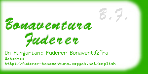 bonaventura fuderer business card